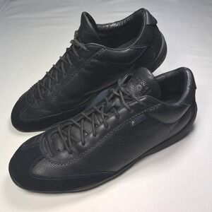 Piloti Scuderia Driving Shoes Mens 15 Black Leather Perforated Racing Sneakers